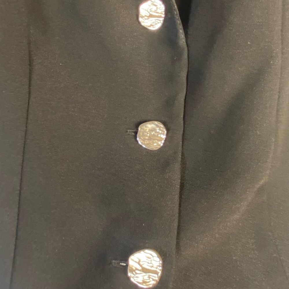 Zara Black Vest with Silver Button Details and Satin Lapel - Picture 5 of 6